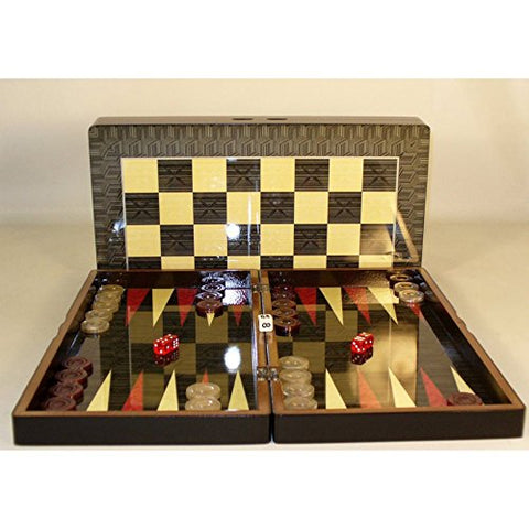 Worldwise Imports Geometric Wooden Backgammon Set - 26208A