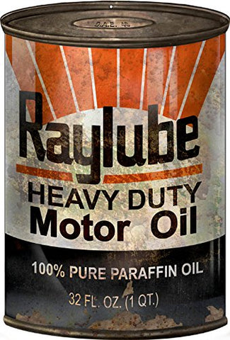 ArtFuzz Raylube Heavy Motor Oil Can Reproduction Man Cave Metal Sign 12x18