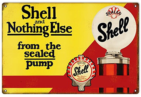 ArtFuzz Shell Nothing Else Reproduction Motor Oil Man Cave Metal Sign 18x30
