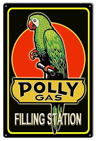 ArtFuzz Polly Gas Station Reproduction Motor Oil Man Cave Metal Sign 18x30