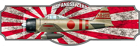 ArtFuzz Airplane Japanese Zero Laser Cut Out Sign by Steve McDonald 8x24
