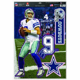 WinCraft NFL Dallas Cowboys Tony ROMO Multi-Use Decal Sheet, 11"x17", Team Color