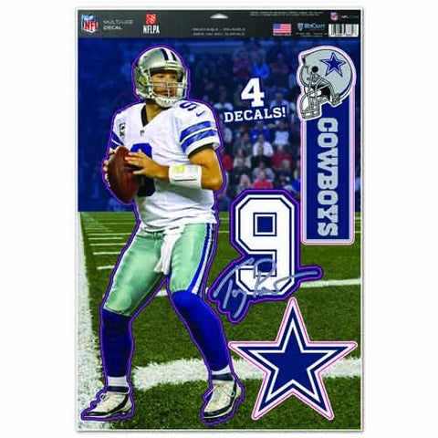WinCraft NFL Dallas Cowboys Tony ROMO Multi-Use Decal Sheet, 11
