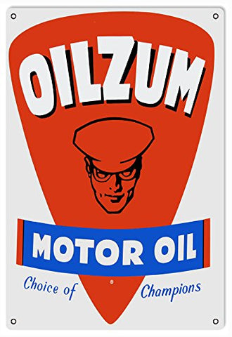 ArtFuzz Oilzum Gas Station Reproduction Motor Oil Man Cave Metal Sign 18x30