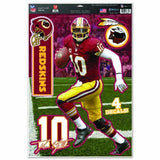 WinCraft NFL Washington Redskins Robert Griffin Multi-Use Decal Sheet, 11"x17", Team Color