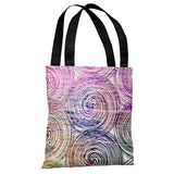 One Bella Casa Destiny's Swirls - Multi 18" Polyester Tote Bag by OBC 18 X 18