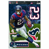 WinCraft NFL Houston Texans Arian Foster Multi-Use Decal Sheet, 11"x17", Team Color