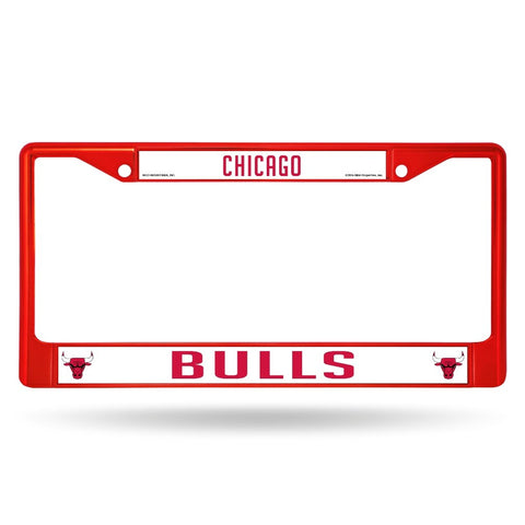 Rico Industries NBA Chicago Bulls Colored Chrome Plate Frame, Red