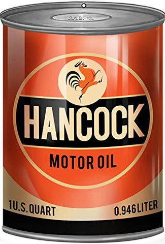 ArtFuzz Hancock Motor Oil Reproduction Gas Station Metal Sign 12x18