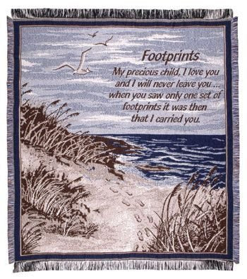 Simply Footprints in The Sand Mid-Size 2 1/2 Layer Throw