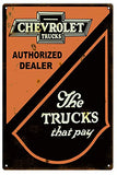 ArtFuzz Chevrolet Truck Service Reproduction Gas Station Metal Sign 18x30