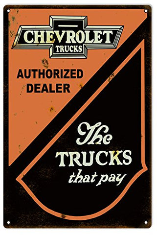 ArtFuzz Chevrolet Truck Service Reproduction Gas Station Metal Sign 18x30