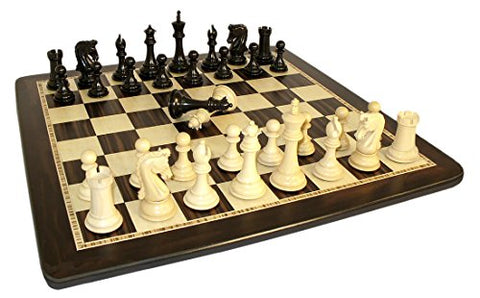 Worldwise Imports Rosewood/Boxwood Splendid Staunton Chessmen and Walnut/Maple Chessboard with 4.5in King