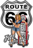 ArtFuzz Route 66 Pin Up Girl Cut Out Sign by Steve McDonald 18x26