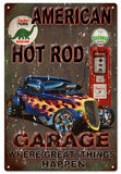 ArtFuzz American Garage Reproduction Hot Rod Man Cave Metal Sign 18x30