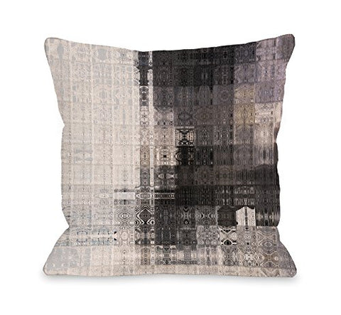 One Bella Casa 74491PL42 Tiled Monochrome Pillow by OBC