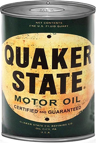 ArtFuzz Quaker State Motor Oil Can Reproduction Gas Station Metal Sign 12x18