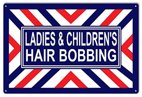 ArtFuzz Barber Shop Hair Bobbing Reproduction Nostalgic Metal Sign 18x30