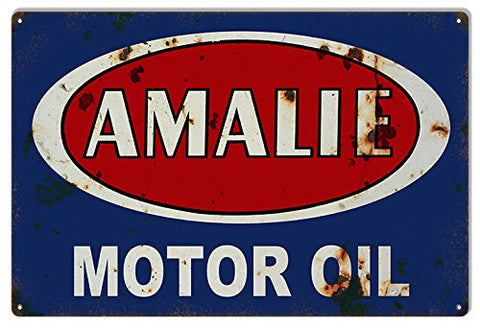ArtFuzz Amalie Gas Station Reproduction Motor Oil Metal Sign 18x30