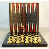 Worldwise Imports Geometric Wooden Backgammon Set - 26208A