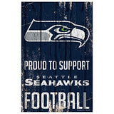 WinCraft NFL Seattle Seahawks SignWood Proud to Support Design, Team Color, 11x17