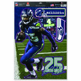 WinCraft NFL Seattle Seahawks Richard Sherman Multi-Use Decal Sheet, 11"x17", Team Color
