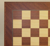 Worldwise Imports Mahogany and Maple Chessboard with Cross-Angle Frame and 2in Squares
