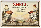 ArtFuzz Shell Mixture Motor Oil Reproduction Gas Station Metal Sign 18x30