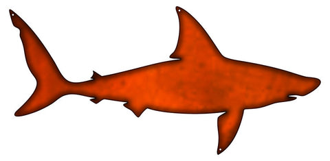 ArtFuzz Shark Laser Cut Out Faux Copper Finish Metal Sign 11x23.5