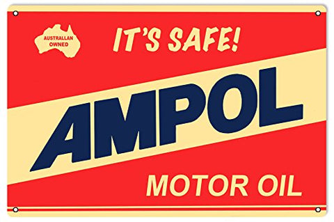 ArtFuzz Ampol Gasoline Reproduction Motor Oil Metal Sign 18x30