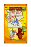 Yellowstone and Grand Teton Map Wood 28x48