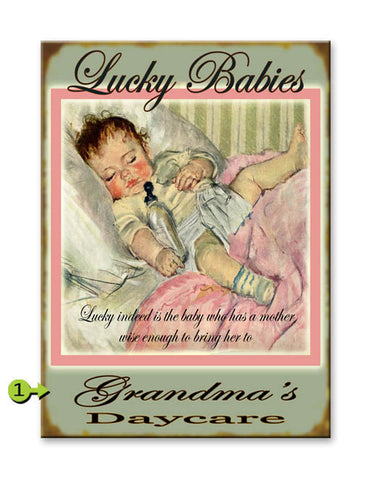 Daycare Provider PINK (Baby Sleeping) Metal 28x38