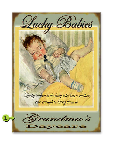 Daycare Provider YELLOW (Baby Sleeping) Metal 17x23