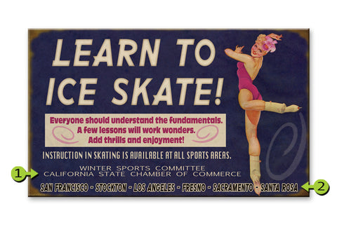 Learn to Ice Skate Wood 18x30