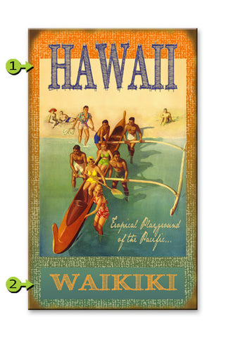 Hawaii Tropical Playground, Outrigger Canoe Wood 28x48
