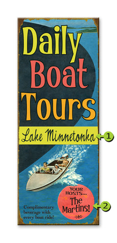 Daily Boat Tours Metal 14x36