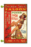 Pin-Up Cowgirl Saloon Metal 23x39