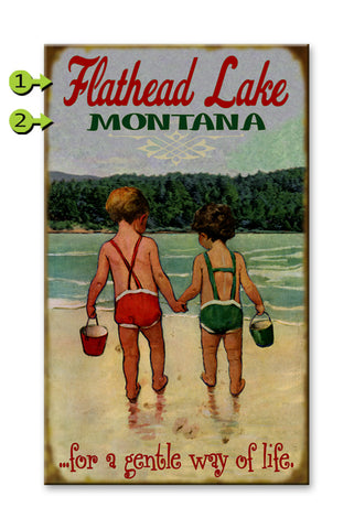 Children Holding Hands Metal 14x24