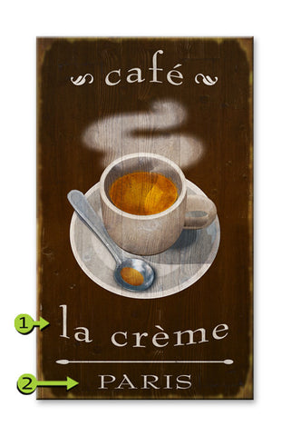 French Cafe Coffee Wood 28x48
