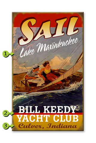 Sailing Couple - Red Wood 28x48