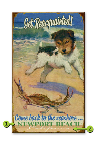 Crab on Beach Wood 23x39