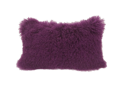 ArtFuzz Purple Tibetan Lamb Pillow