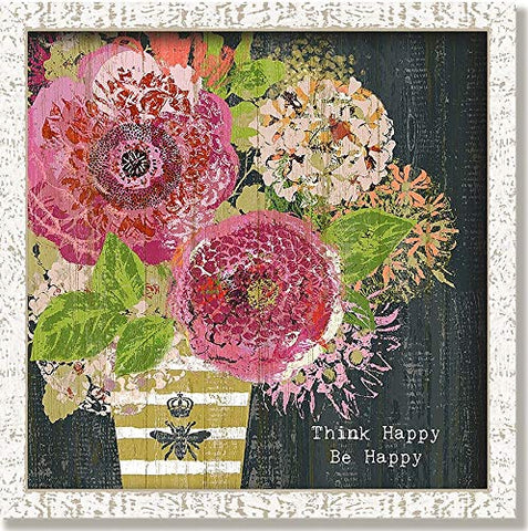 ArtFuzz Suzanne nicoll Floral Image Printed Distressed Wood Wood Sign 22.25x22.25 Cutout