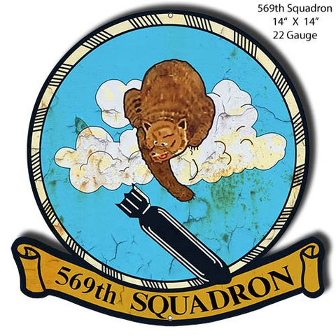 ArtFuzz 569th Squadron Cut Out Metal Sign by Steve McDonald 14x14