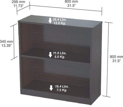 ArtFuzz 31.5 inch Espresso and Wenge Melamine and Engineered Wood Bookcase