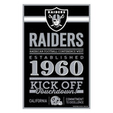 WinCraft NFL Oakland Raiders SignWood Established Design, Team Color, 11x17