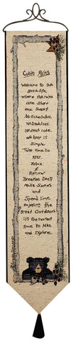 MWW Cabin Rules Spy 9X41 Tapestry Bell Pull Each