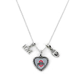 Aminco International NCAA Ohio State Buckeyes Charmed Love Football Necklace