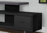 ArtFuzz 24 inch Black Particle Board, Hollow Core, Metal TV Stand with a Drawer