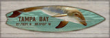 ArtFuzz Suzanne nicoll Coastal Dolphin Surfboard Distressed Wood Panel Wood Sign 11x32 Special